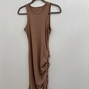 SHEIN Asymmetrical Brown Sleeveless Dress